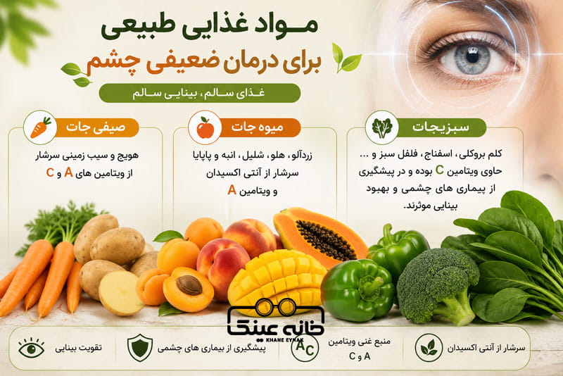 مواد غذایی طبیعی برای درمان ضعیفی چشم