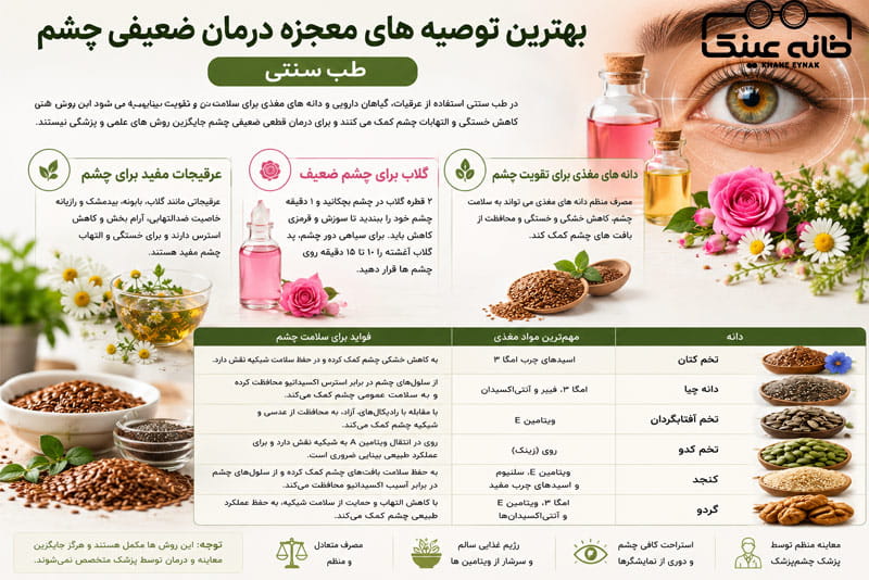 معجزه درمان ضعیفی چشم طب سنتی