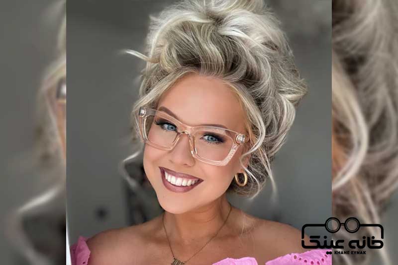 عینک مستطیلی و چهره قلبی شکل