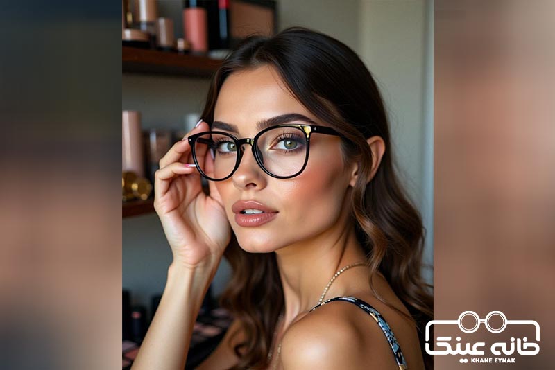 آرایش برنز و درخشان با عینک