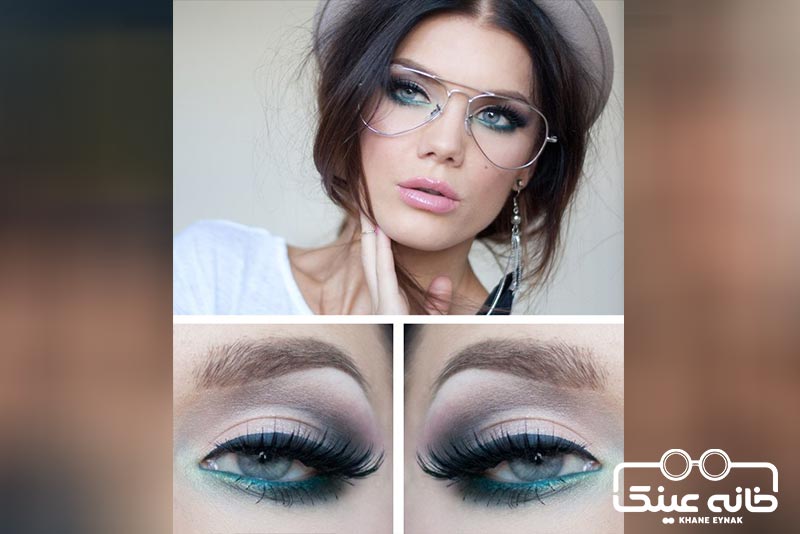 سایه فیروزهای با عینک