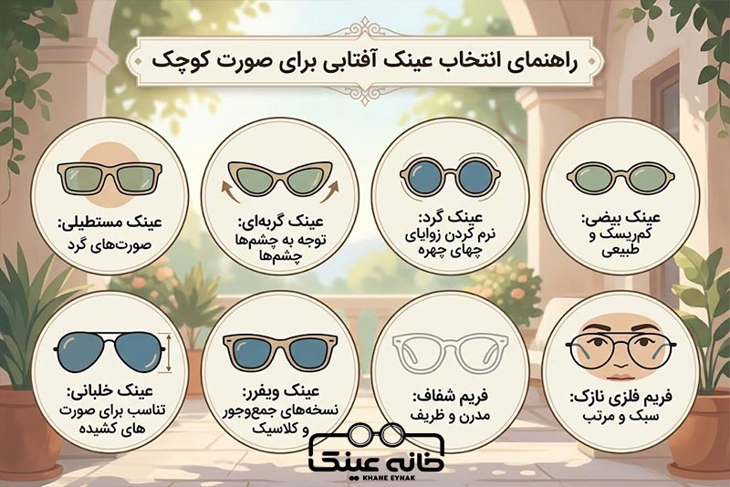 عینک آفتابی برای صورت کوچک