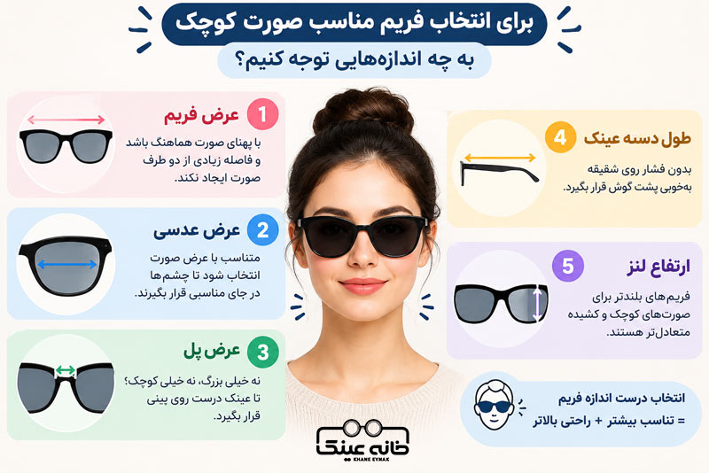 برای انتخاب فریم مناسب صورت کوچک به چه اندازههایی توجه کنیم؟